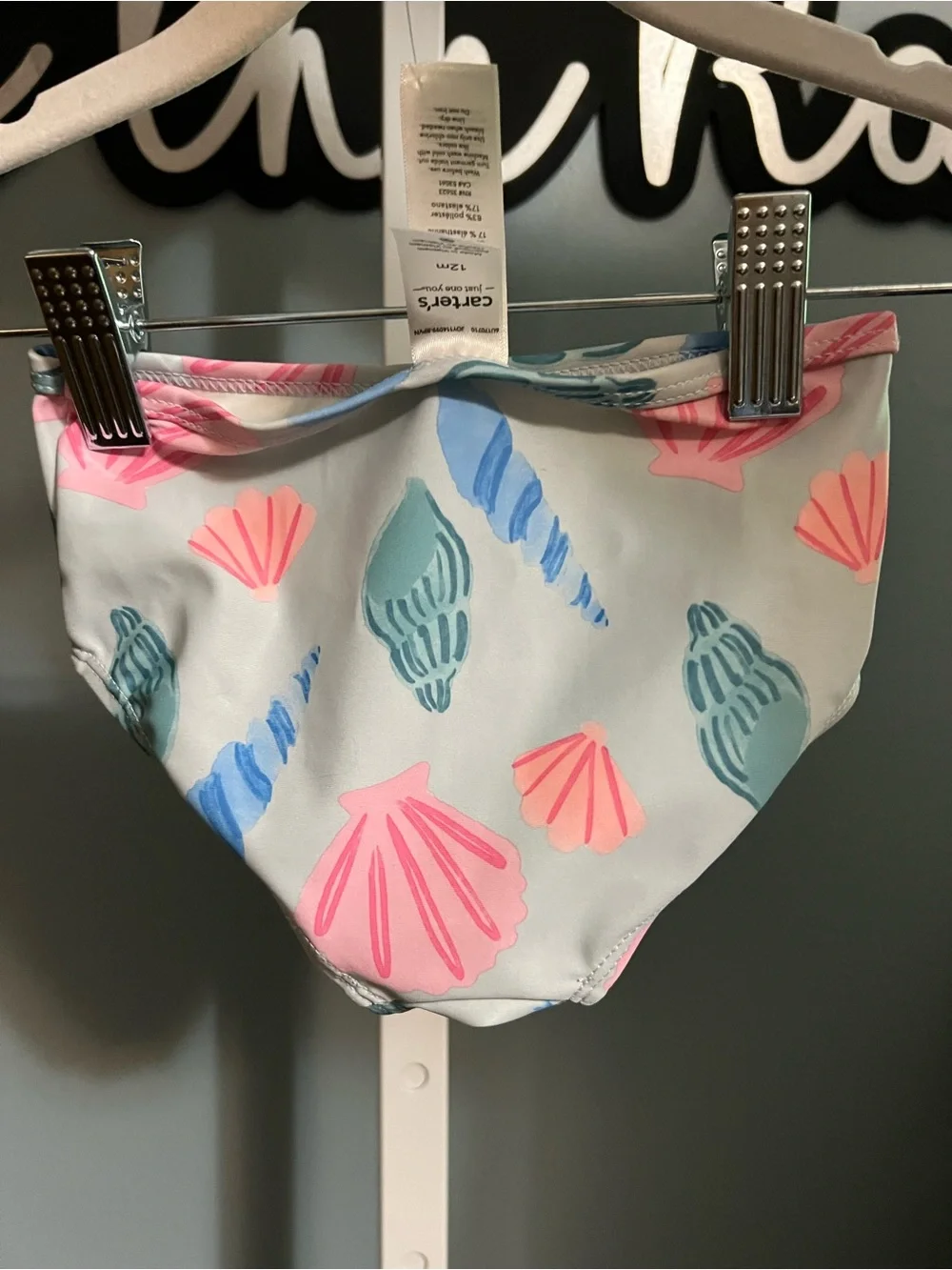 Carter’s Just One You  Long-Sleeve Swim Top and Bikini Pink & Blue Seashells